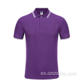 Camisa de polo simple de manga corta de algodón poli para hombres